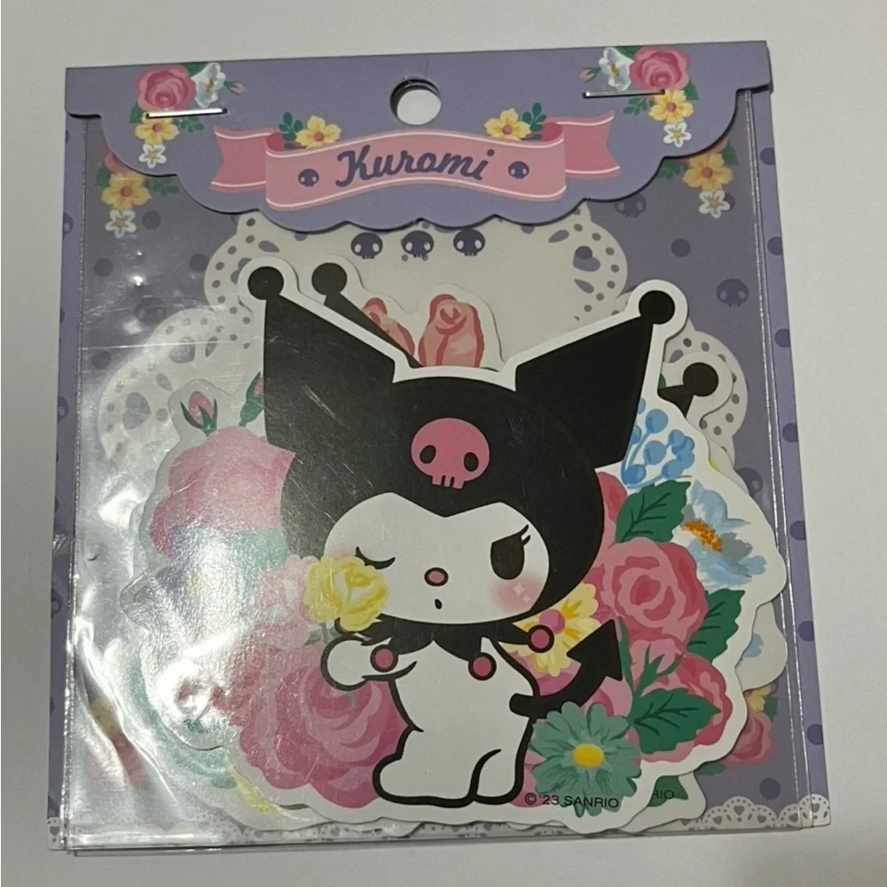 Kuromi Flower Theme Die Cut Stickers